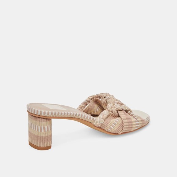 NEW DOLCE VITA Dallie Heeled Sandals Natural Multi 252 - Picture 1 of 12